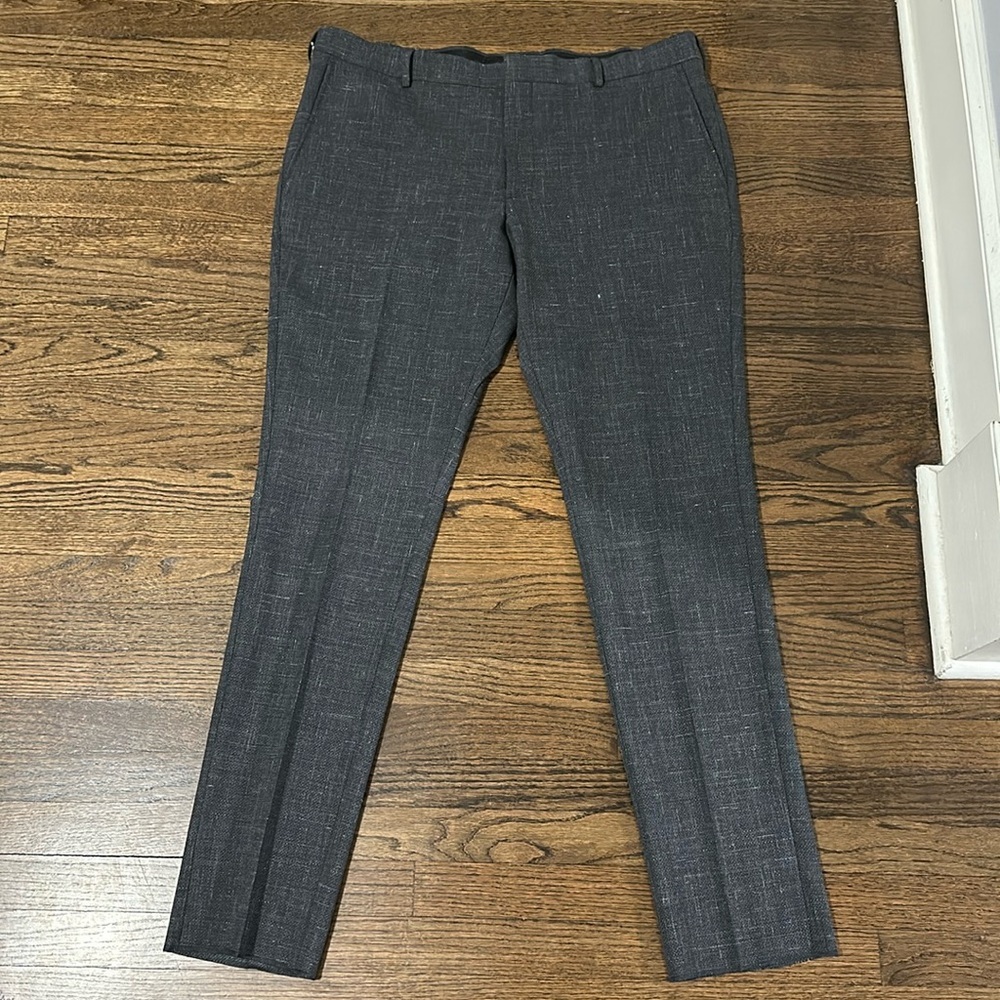 NWOT Nordstrom Tech Smart Trim Fit Men’s Gray Tweed Mix Trousers Work Pants  42W